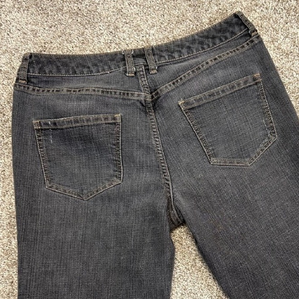 Chico's‎ Platinum Women Denim Jeans Gray Size 1 Zip Button Distress Straight Leg